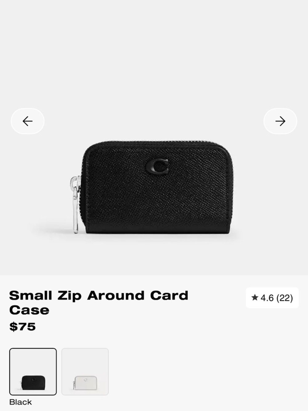 Coach Small Zip Around Card Case